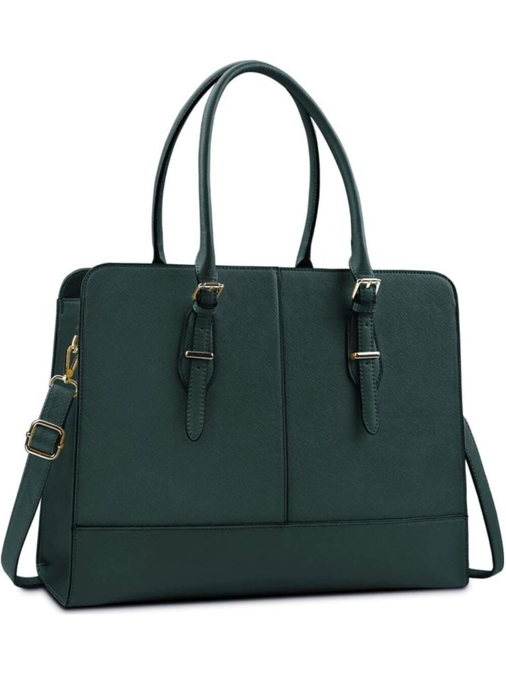 Stylish Leather Laptop Tote for Women - 15.6 Inch Work Bag, Computer Carrier